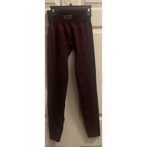 PINK Victoria Secret Seamless Leggings Maroon Red Wine Heart Bum XS